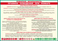 Таблица "Пожарная безопасность. Правила поведения при пожаре" (100х140 сантиметров, винил) - fgospostavki.ru - Ярославль