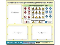 Стенд информационный "Правила техники безопасности в кабинете физики" (75*70, 3 кармана) - fgospostavki.ru - Ярославль