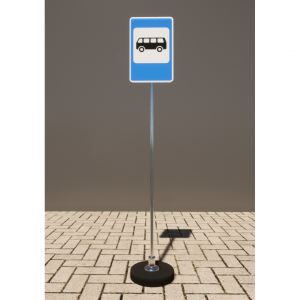 Знак дорожный "Место остановки автобуса" 5.16 типоразмер 40 на стойке с основанием 3кг - fgospostavki.ru - Ярославль