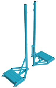 Стойки волейбольные для зала с механизмом натяжения (передвижная с противовесом, без сетки) - fgospostavki.ru - Ярославль