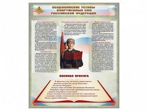 Стенд "Уставы. Закон военной службы. Военная присяга" - fgospostavki.ru - Ярославль