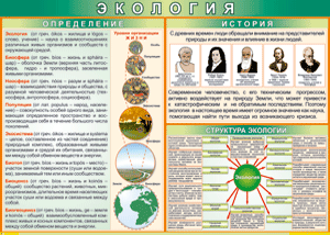 Таблица "Экология. Определения и история" (100х140 сантиметров, винил) - fgospostavki.ru - Ярославль
