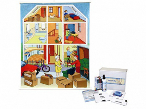 Магнитно-маркерный ситуационный плакат "Квартира" с набором магнитных карточек + методические рекомендации (иностранный язык) - fgospostavki.ru - Ярославль