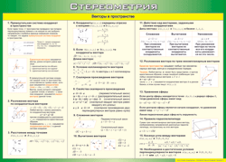 Таблица "Векторы в пространстве (Стереометрия)" (100х140 сантиметров, винил) - fgospostavki.ru - Ярославль