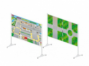 Доска магнитно-маркерная двухсторонняя "Азбука дорожного движения" на стойках (разборная) - fgospostavki.ru - Ярославль