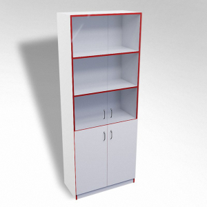 Стеллаж полуоткрытый А-310 ТР со стеклом ЛДСП  - fgospostavki.ru - Ярославль