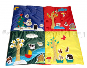 Дидактический коврик "Времена года" с дополнительными аппликациями животных - fgospostavki.ru - Ярославль