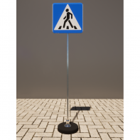 Знак дорожный "Пешеходный переход" 5.19.1 типоразмер 40 на стойке с основанием 3кг - fgospostavki.ru - Ярославль