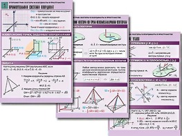 Комплект таблиц по геометрии "Стереометрия. Векторы и координаты в пространстве" (8 таблиц, А1, ламинированные) - fgospostavki.ru - Ярославль