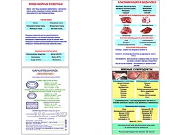Плакаты ПРОФТЕХ "Классификации и виды мяса" (4 пл, винил, 70х100) - fgospostavki.ru - Ярославль