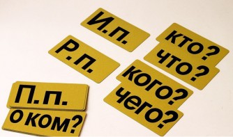 Набор магнитных карточек "Падежи" (фон жёлтый) - fgospostavki.ru - Ярославль