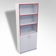 Стеллаж полуоткрытый А-310 ТР со стеклом ЛДСП  - fgospostavki.ru - Ярославль