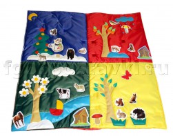 Дидактический коврик "Времена года" с дополнительными аппликациями животных - fgospostavki.ru - Ярославль