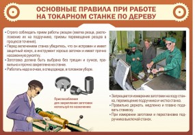 Стенд "Основные правила при работе на токарном станке по дереву" - fgospostavki.ru - Ярославль